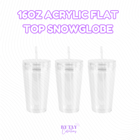 16oz Acrylic Flat Top Snowglobe