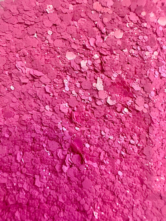 Pink Velvet Chunky Glitter
