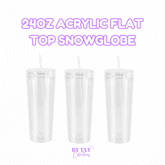 24oz Acrylic Flat Top Snowglobe