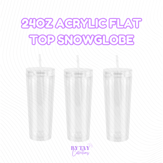 24oz Acrylic Flat Top Snowglobe