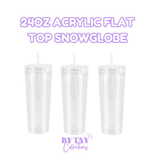 24oz Acrylic Flat Top Snowglobe