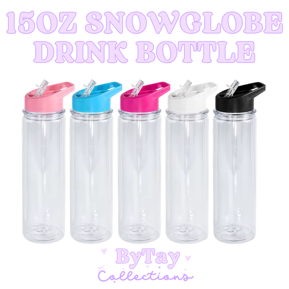 15oz Acrylic Snowglobe Drink Bottle