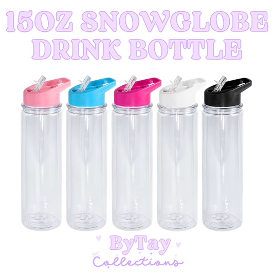 15oz Acrylic Snowglobe Drink Bottle
