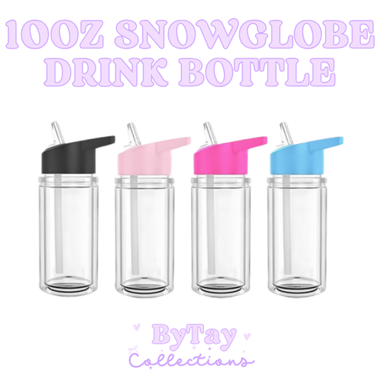 10oz Acrylic Snowglobe Drink Bottle