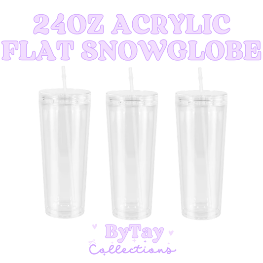 24oz Acrylic Flat Top Snowglobe