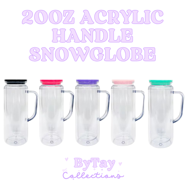 20oz Acrylic Handled Snowglobe Tumbler
