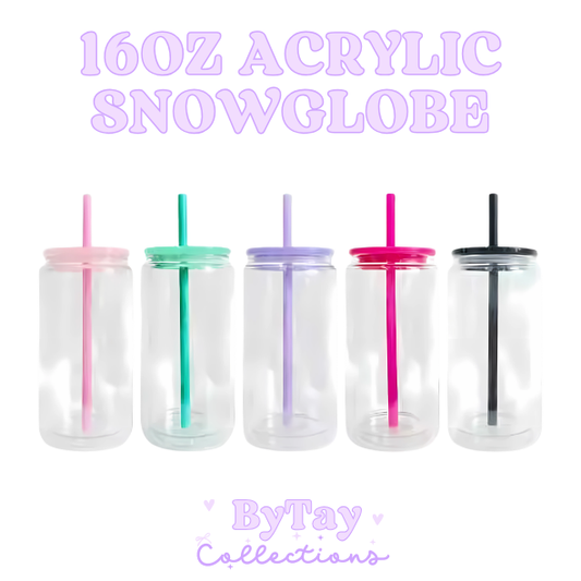 16oz Coloured Lid Acrylic Snowglobe