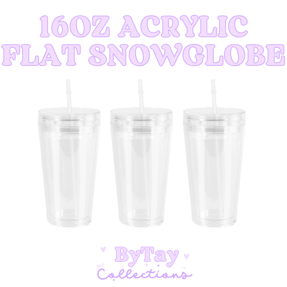 16oz Acrylic Flat Top Snowglobe