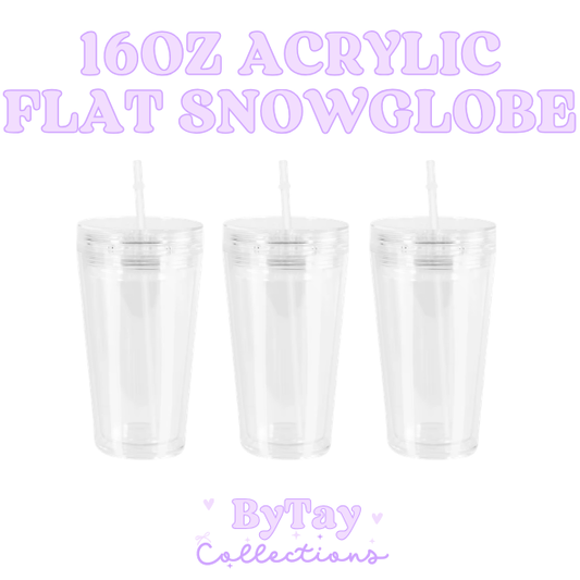 16oz Acrylic Flat Top Snowglobe